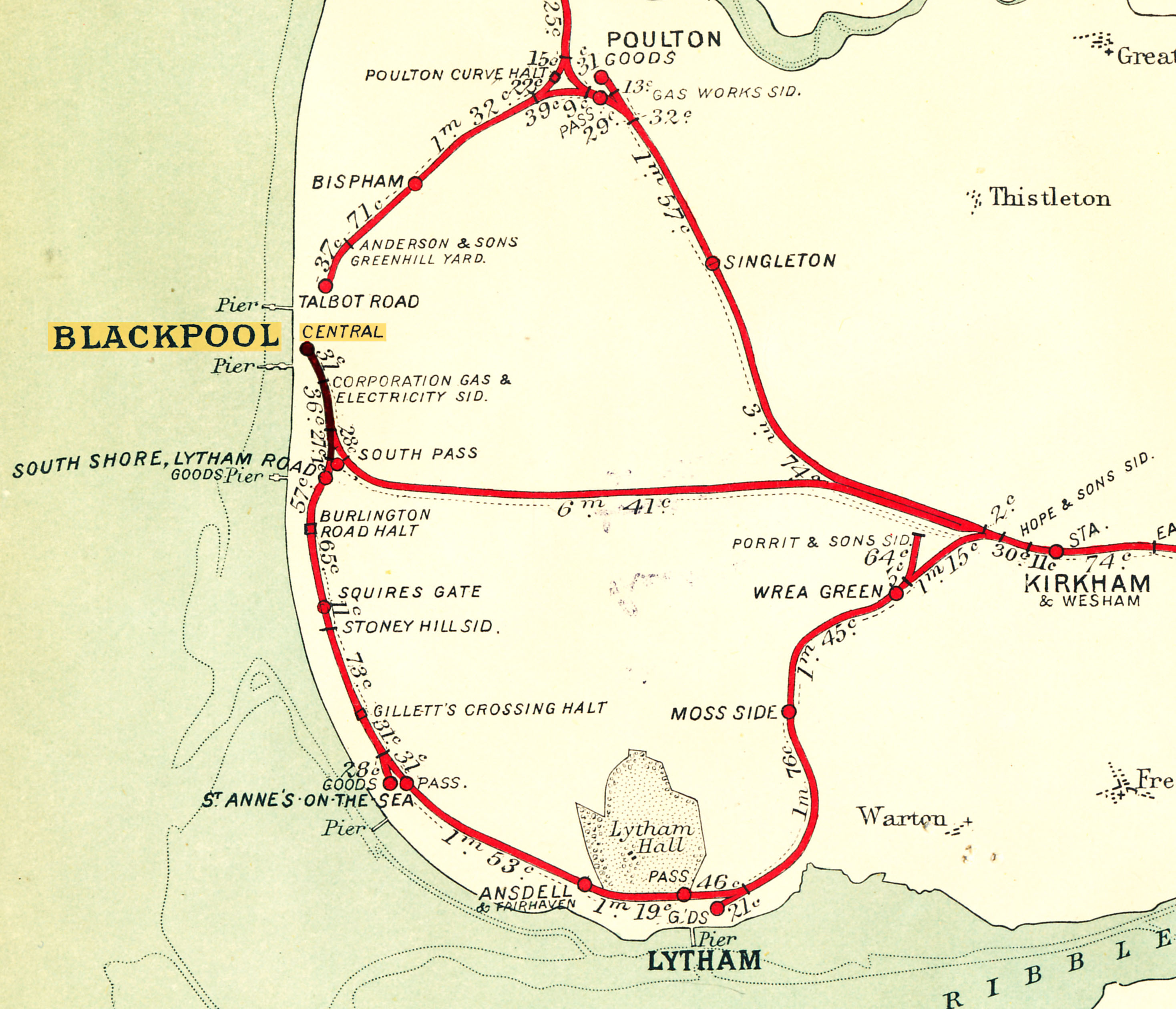 Blackpool Tram Map